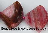 CAG5584 15 inches 30*40mm faceted triangle dragon veins agate beads