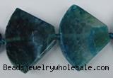 CAG5585 15 inches 30*40mm faceted triangle dragon veins agate beads