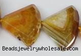 CAG5586 15 inches 30*40mm faceted triangle dragon veins agate beads