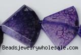 CAG5587 15 inches 30*40mm faceted triangle dragon veins agate beads