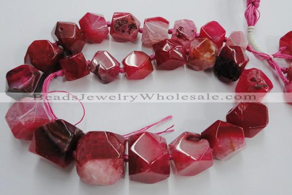 CAG5592 15 inches 12*14mm - 24*25mm faceted nuggets agate beads