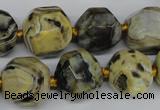 CAG5599 15 inches 15mm faceted nuggets agate gemstone beads