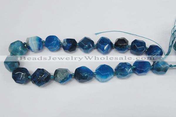 CAG5604 15 inches 18*20mm faceted nuggets agate gemstone beads