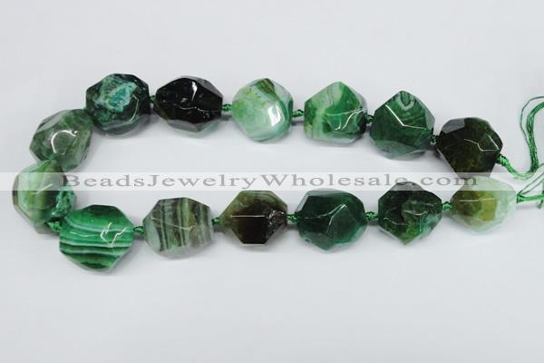 CAG5609 15 inches 22*25mm faceted nuggets agate gemstone beads