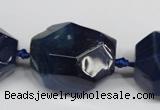 CAG5613 15 inches 25*30mm faceted nuggets agate gemstone beads