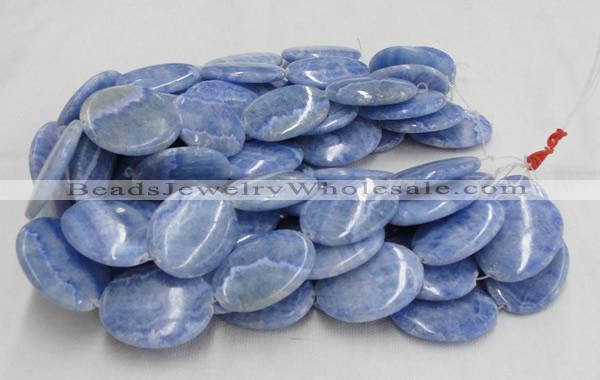 CAG562 16 inches 30*40mm oval blue agate gemstone beads wholesale