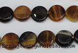 CAG5626 15 inches 12mm flat round dragon veins agate beads