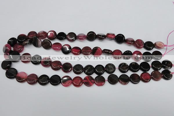 CAG5628 15 inches 12mm flat round dragon veins agate beads