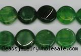 CAG5629 15 inches 12mm flat round dragon veins agate beads