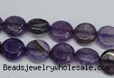 CAG5632 15 inches 12mm flat round dragon veins agate beads