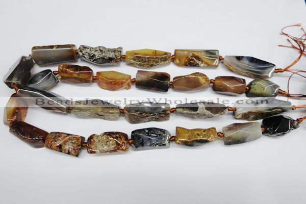 CAG5637 15 inches 13*20mm - 15*35mm faceted nuggets agate beads