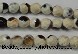 CAG5650 15 inches 4mm faceted round fire crackle agate beads