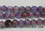 CAG5652 15 inches 4mm faceted round fire crackle agate beads