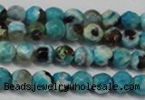 CAG5659 15 inches 4mm faceted round fire crackle agate beads