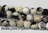 CAG5665 15 inches 6mm faceted round fire crackle agate beads