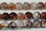 CAG5667 15 inches 6mm faceted round fire crackle agate beads