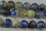 CAG5669 15 inches 6mm faceted round fire crackle agate beads