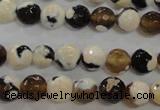 CAG5681 15 inches 8mm faceted round fire crackle agate beads