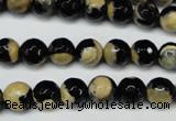 CAG5683 15 inches 8mm faceted round fire crackle agate beads