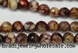 CAG5691 15 inches 8mm faceted round fire crackle agate beads