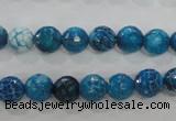 CAG5697 15 inches 8mm faceted round fire crackle agate beads