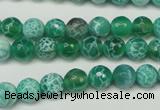 CAG5698 15 inches 8mm faceted round fire crackle agate beads