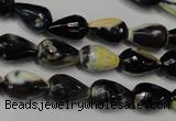 CAG5712 15 inches 8*12mm faceted teardrop fire crackle agate beads