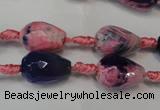 CAG5715 15 inches 10*14mm faceted teardrop fire crackle agate beads