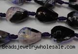 CAG5720 15 inches 12*16mm faceted teardrop fire crackle agate beads