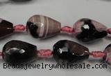 CAG5721 15 inches 12*16mm faceted teardrop fire crackle agate beads