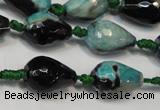 CAG5722 15 inches 12*16mm faceted teardrop fire crackle agate beads