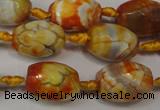 CAG5780 15 inches 12*16mm faceted rice fire crackle agate beads