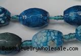 CAG5792 15 inches 13*18mm faceted rice fire crackle agate beads