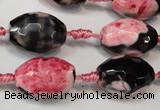 CAG5795 15 inches 13*18mm faceted rice fire crackle agate beads