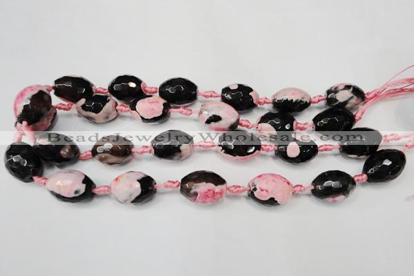 CAG5798 15 inches 15*20mm faceted rice fire crackle agate beads