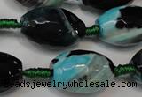 CAG5801 15 inches 15*20mm faceted rice fire crackle agate beads