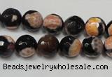 CAG5808 15 inches 10mm faceted round fire crackle agate beads