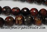 CAG5816 15 inches 10mm faceted round fire crackle agate beads