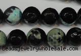 CAG5828 15 inches 12mm faceted round fire crackle agate beads