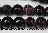 CAG5837 15 inches 12mm faceted round fire crackle agate beads