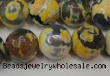 CAG5869 15 inches 16mm faceted round fire crackle agate beads