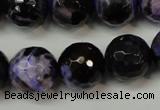 CAG5864 15 inches 16mm faceted round fire crackle agate beads