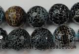 CAG5872 15 inches 16mm faceted round fire crackle agate beads