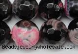 CAG5877 15 inches 18mm faceted round fire crackle agate beads