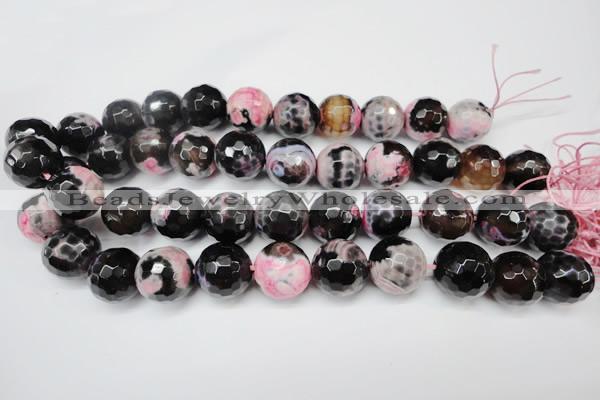 CAG5877 15 inches 18mm faceted round fire crackle agate beads