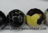 CAG5881 15 inches 20mm faceted round fire crackle agate beads