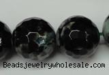 CAG5886 15 inches 20mm faceted round fire crackle agate beads