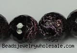 CAG5889 15 inches 20mm faceted round fire crackle agate beads