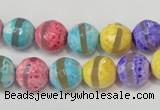 CAG5890 15 inches 10mm faceted round tibetan agate beads wholesale