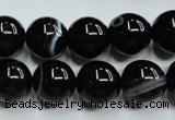 CAG5946 15.5 inches 12mm round black line agate beads wholesale